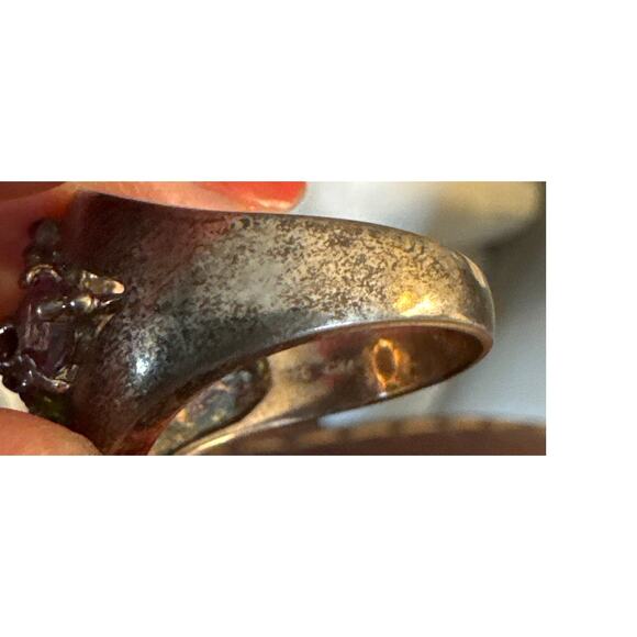 925 SS Multi Gemstone Ring Size 8 Garnet, Blue Topaz, Peridot, Amethyst Citrine - Picture 6 of 9